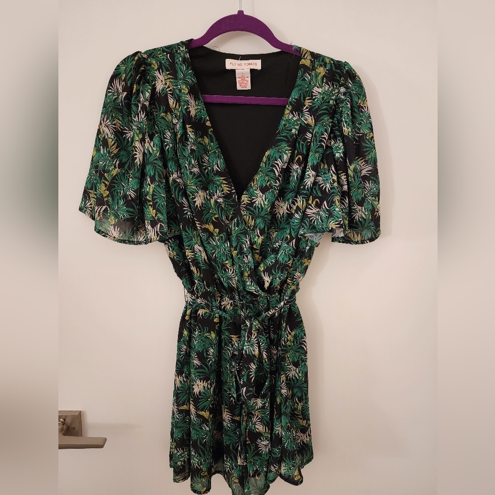 Flying Tomato Green Leaves Romper